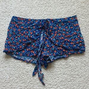 Arizona Jean Company Floral Kids Shorts - Blue and Orange